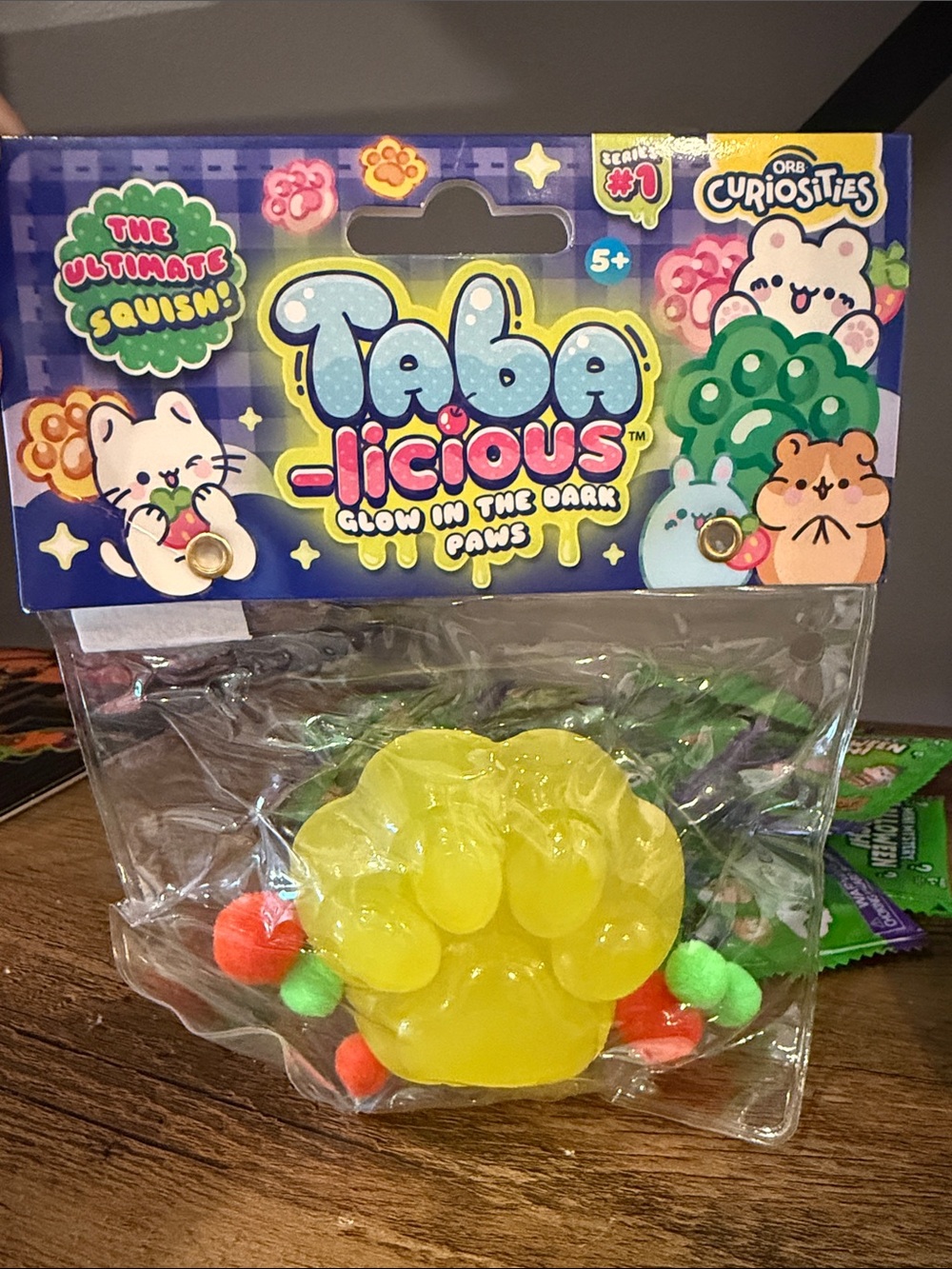 Glow-In-The-Dark Paw Squishy Toy - Yellow